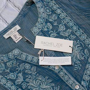 Rachel Zoe Floral Print Wrap Stile Tie Waistband Peplum Blouse Top